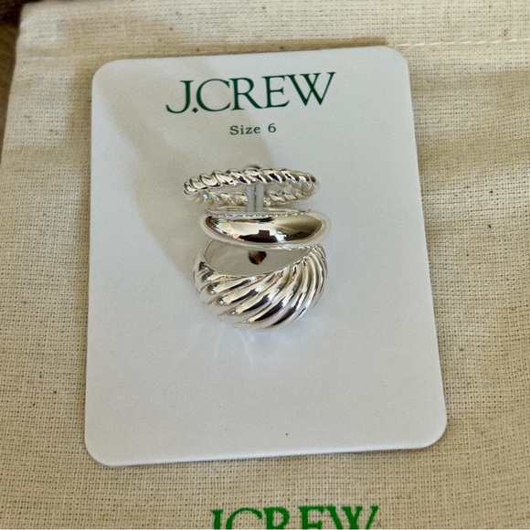 J. Crew Sculptural Silver Ring Set 🆕 - Picture 6 of 10